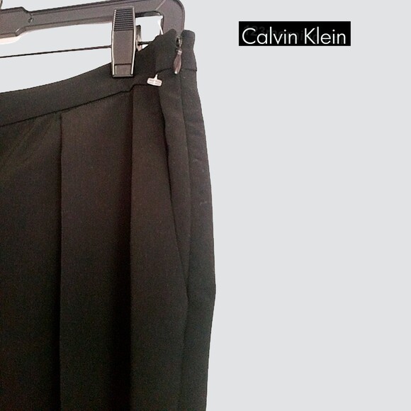 CALVIN KLEIN NEW Pleated Front Slant Pockets Wide Leg Culottes Pant 10 - Picture 4 of 12